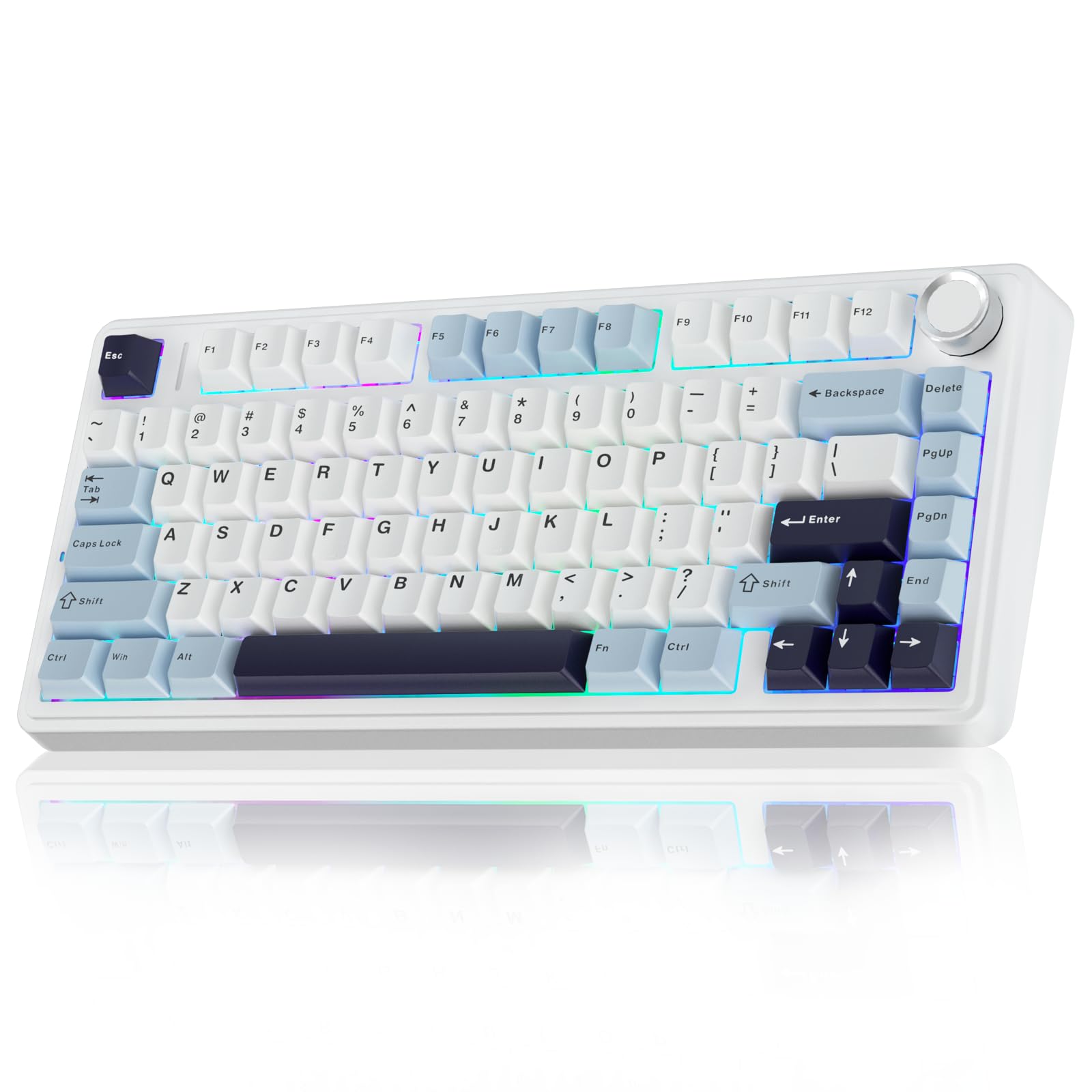 AULA F75 75% Wireless Mechanical Keyboard, Hot Swappable Creamy Keyboard, Pre-lu