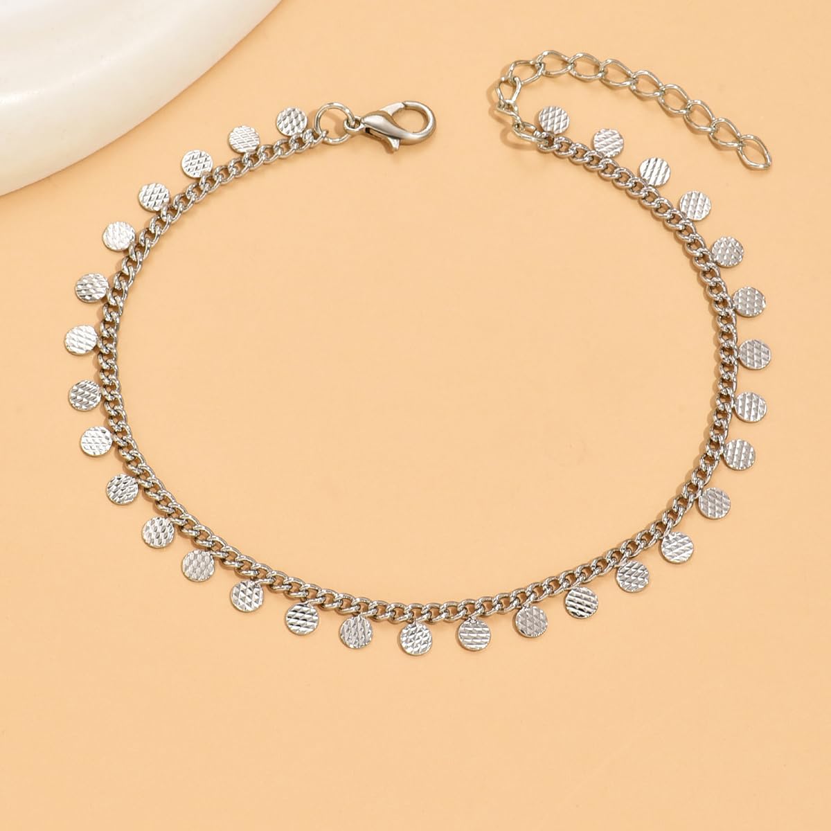 Women's Silver Coin Pendant Anklet Jewellery
