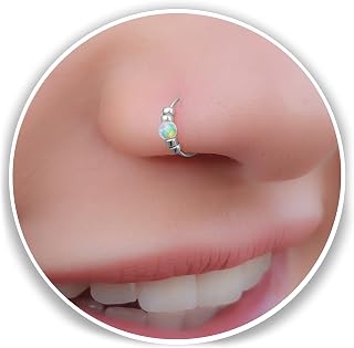 Ultra Thin Opal Nose Ring