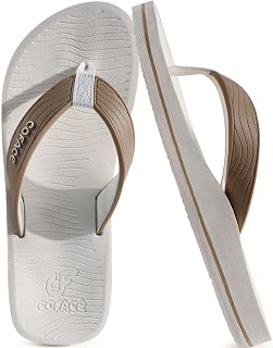 COFACE Men's Flip Flops with Comfortable Yoga Mat Cushion