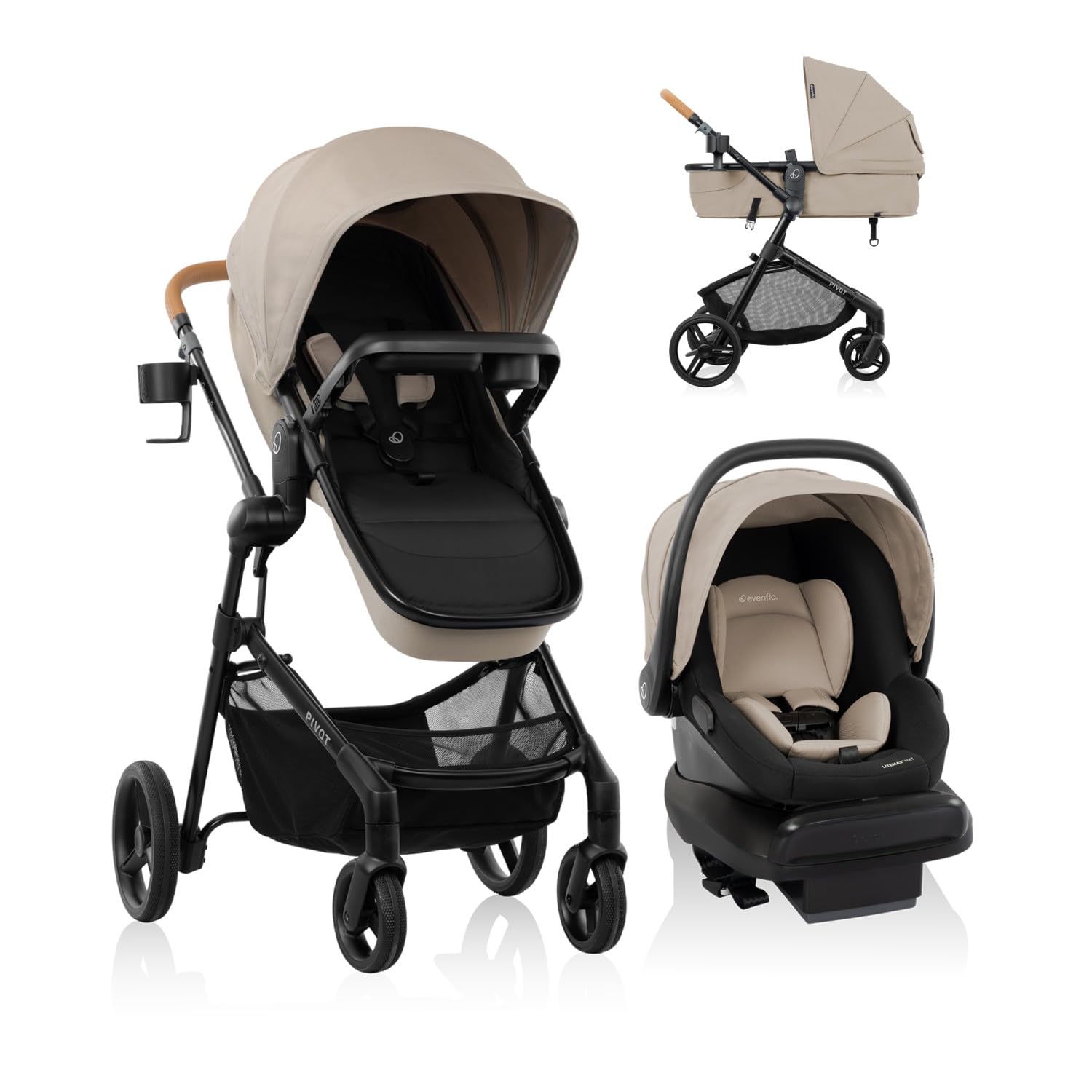 Evenflo Pivot NXT Travel System with LiteMax NXT Preemie and Infant Car Seat