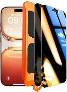 TOCOL Privacy Tempered Glass Film for iPhone 16 Pro Max, 25° Real Anti-Spy, Automatic Dust Removal, Full Coverage, Bubble Free, 9H Hardness, 2 Pieces
