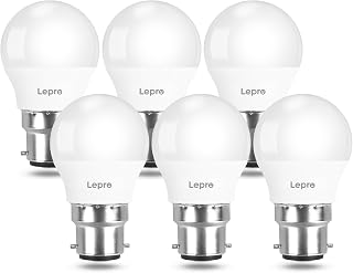 Lepro G45 Bayonet Light Bulb, 4.9W=40W, Warm White 2700K, 470lm, Pack of 6 | B22 Golf Ball Energy Saving Lightbulbs, 180° Wide Beam, Non-dimmable, No-flicker