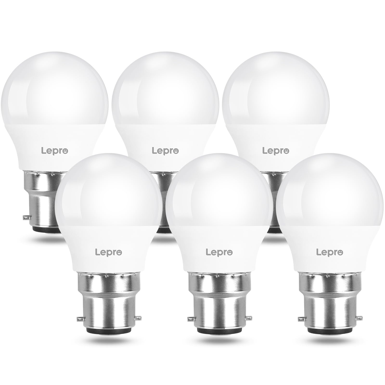 Lepro G45 Bayonet Light Bulb, 4.9W=40W, Warm White 2700K, 470lm, Pack of 6 | B22