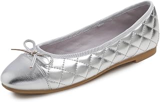 Feversole Women's Fashion Bow Tie Fashion Dress Quilted Ballet Flat, Round Toe Ballerina for Women