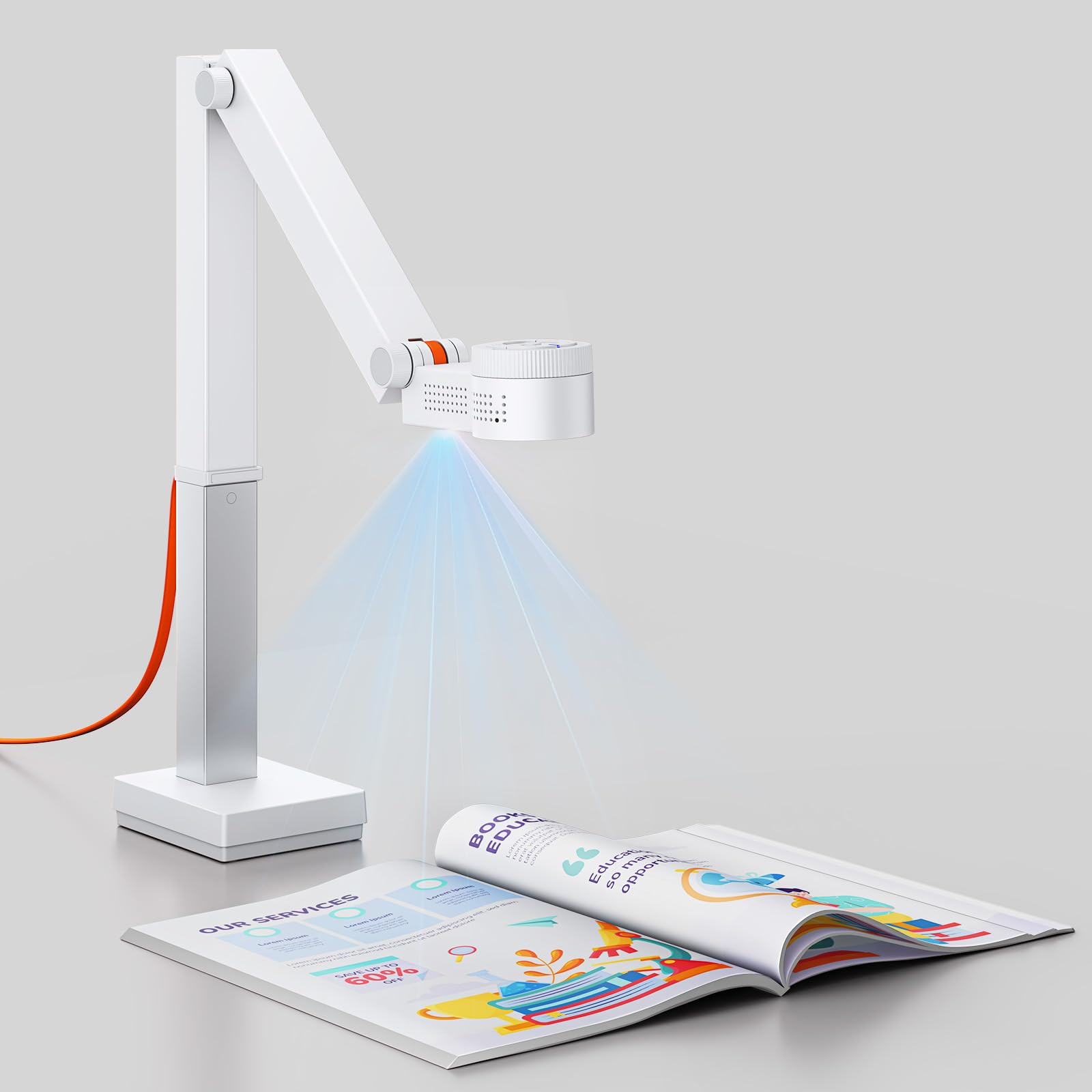 CZUR Fancy S Pro USB 12MP Document Camera for Teacher - White | 4K Webcam with M