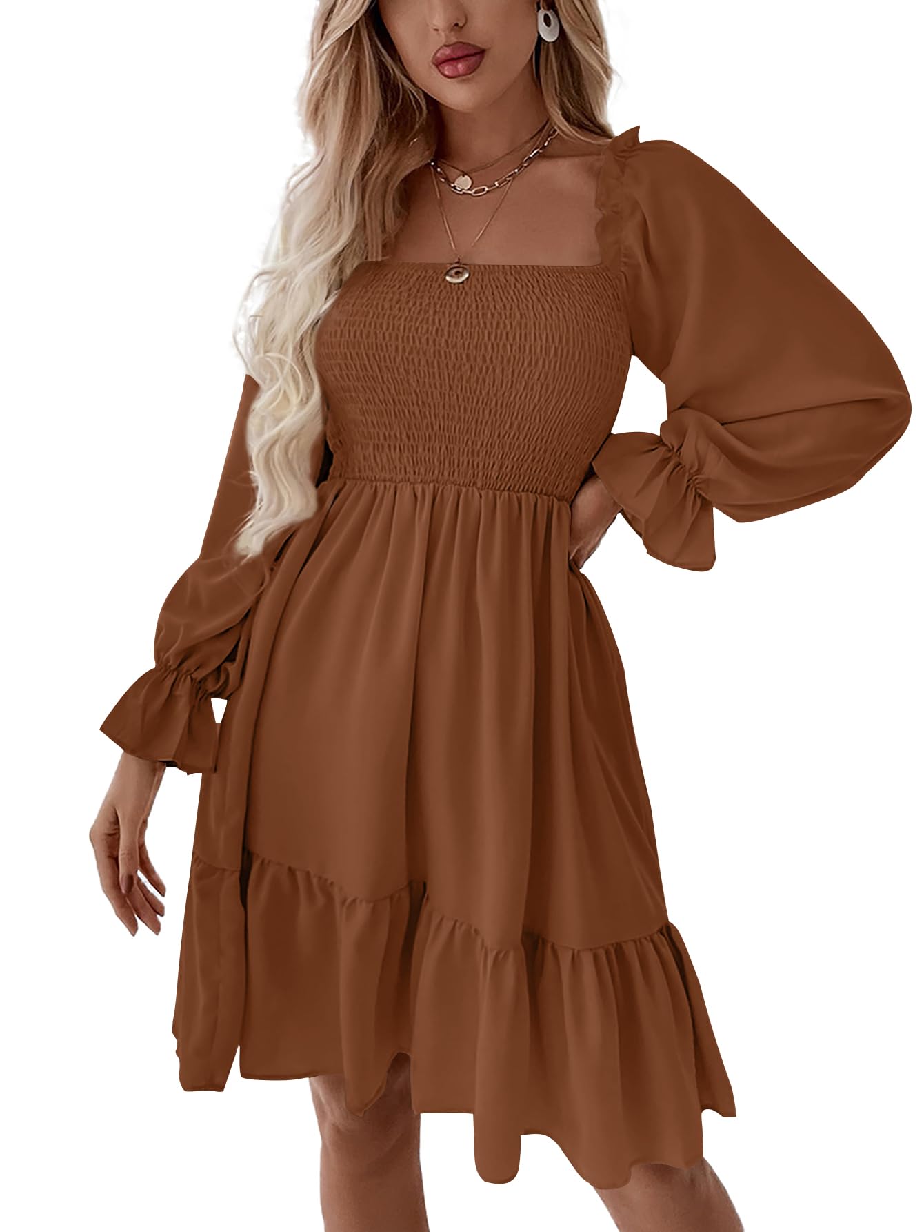 LYANER Women's Mesh Long Sleeve Bodycon Dress 3 Piece Outfit with Cami Shorts
