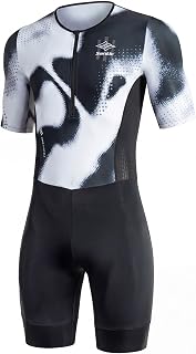 Santic Men's Short Sleeve Triathlon Suit for Swimming Cycling Running