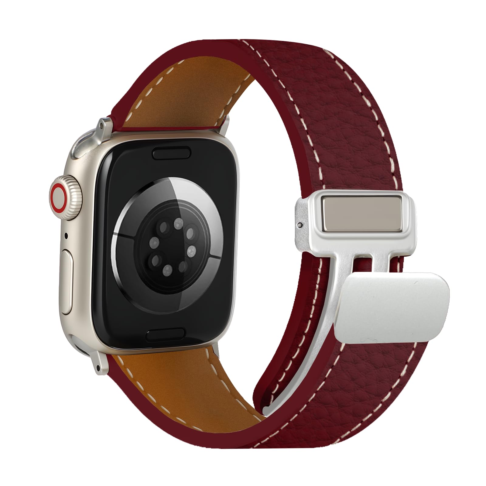 Cinturino magnetico in pelle per Apple Watch 46 mm, 45 mm, 44 mm, 42 mm, 41 mm, 