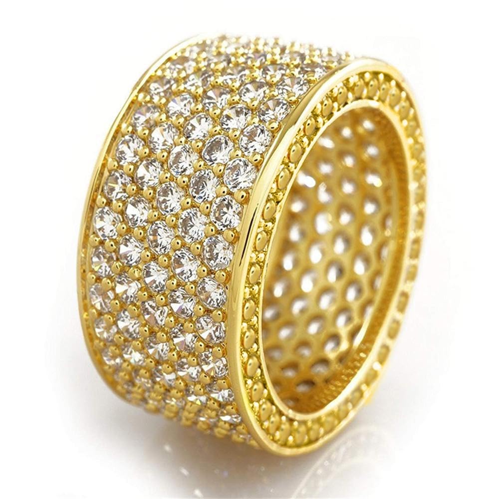 Full Shiny Zirconia Ring for Women Luxury Engagement Party Accessory