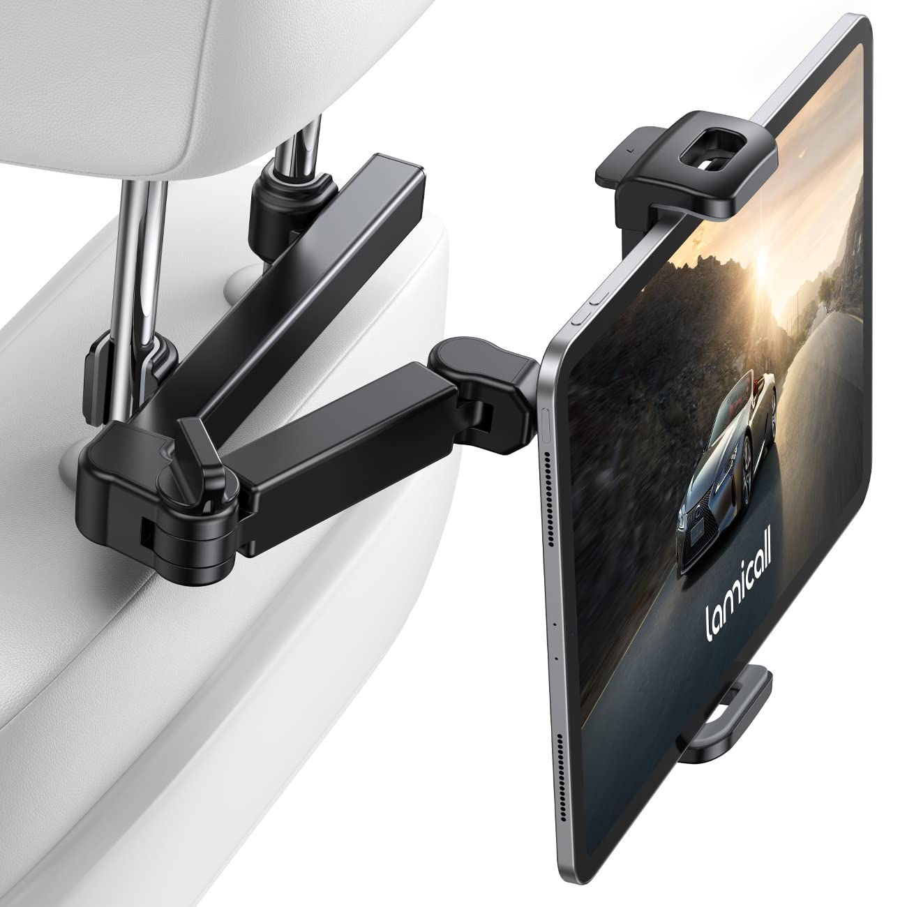 Lamicall Car Headrest Tablet Holder - [Extension Arm] Adjustable iPad Car Mount 
