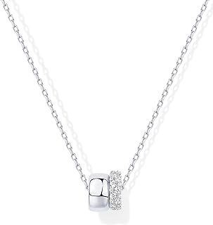 PAVOI 14K Gold Plated Pendant Necklace for Women, CZ Rondelle Pendants