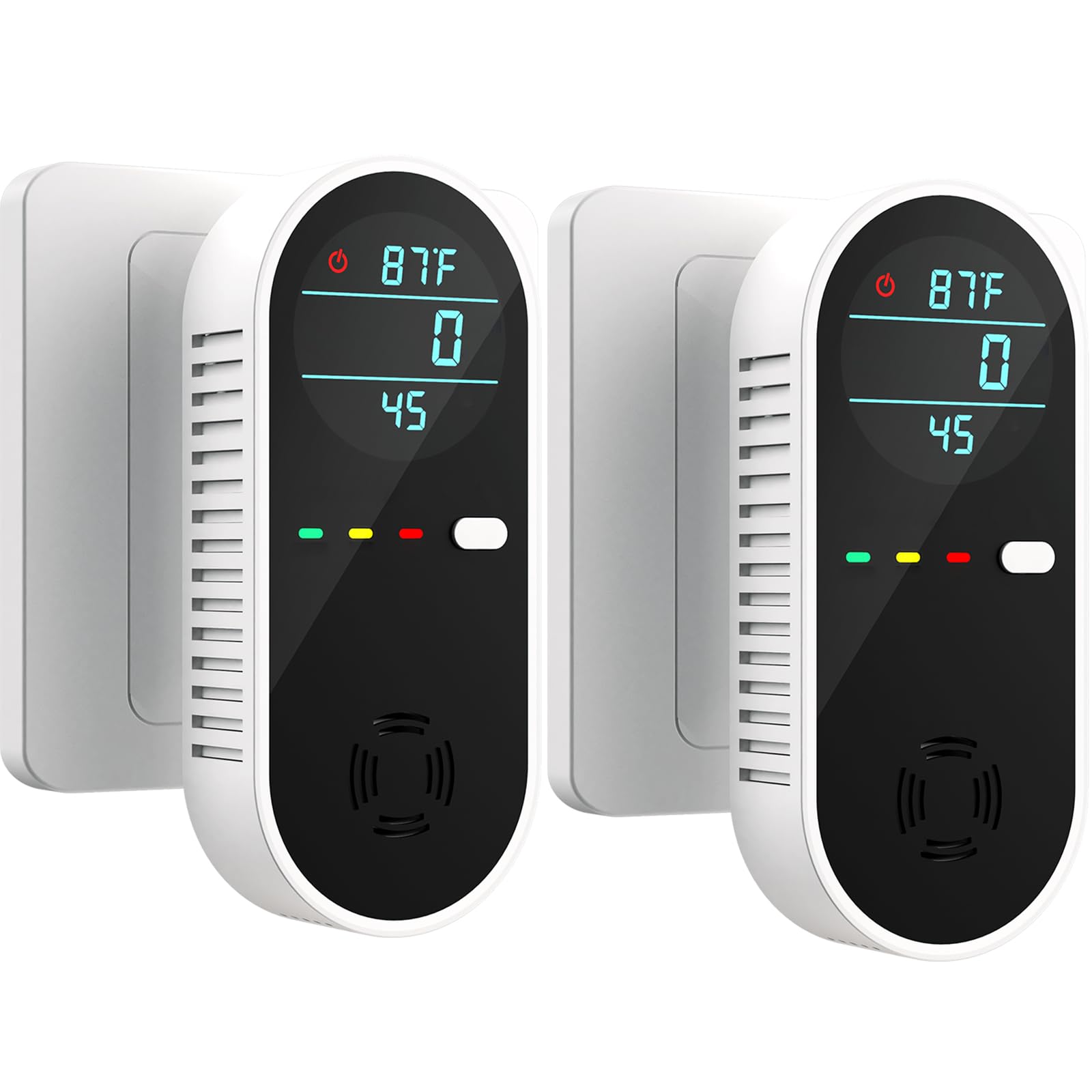 Plug in CO2 Detector Wall,for Home Office School Garage Black -2 Pack | CO2 Dete