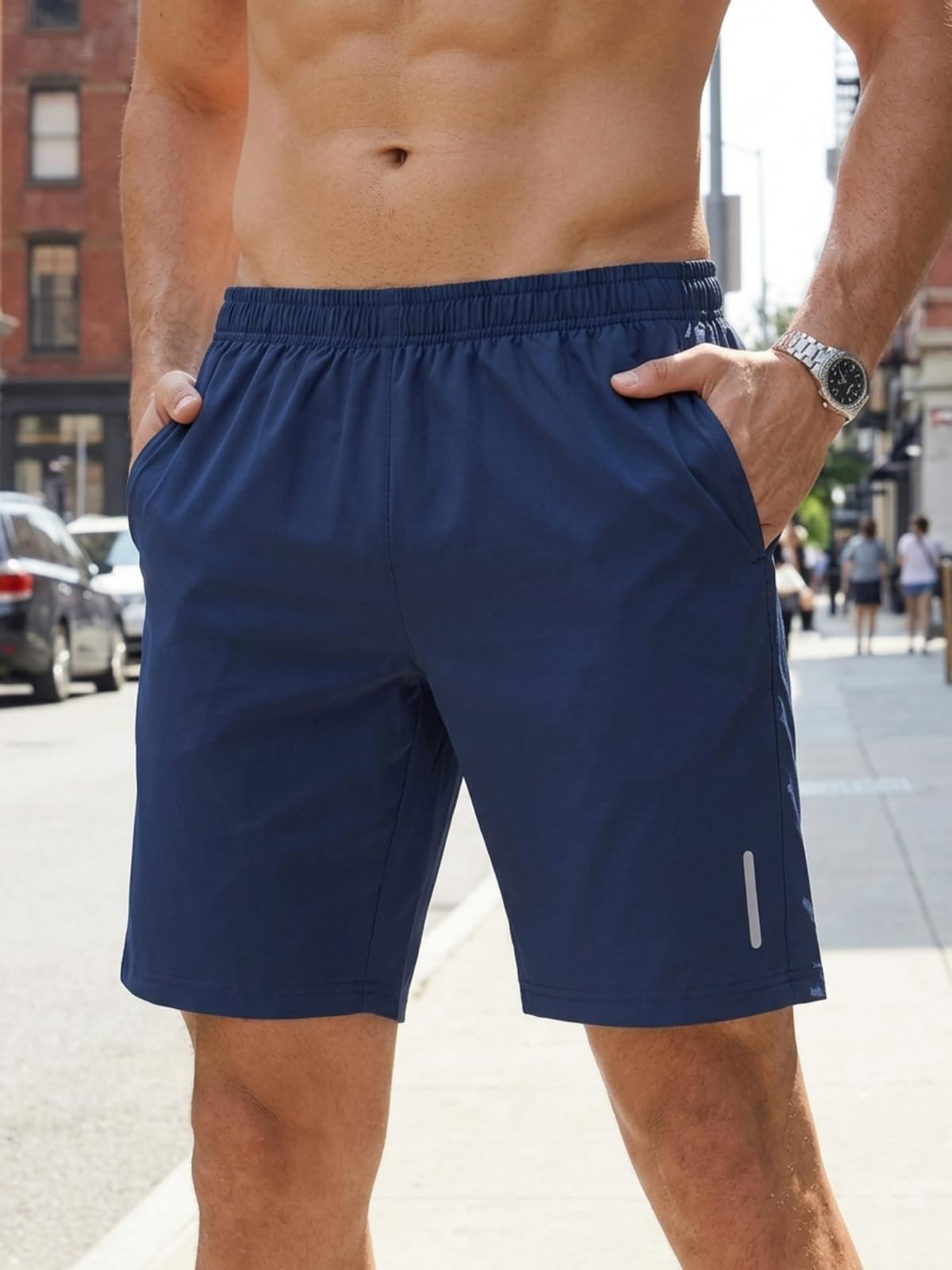 Mens Lightweight Quick Dry Sports Shorts with Pockets Gym Running Shorts