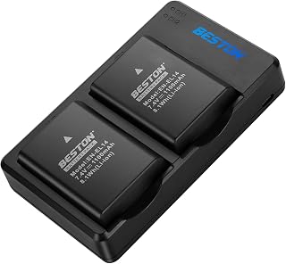 BESTON 2-Pack EN-EL14 / EN-EL14a Battery Packs and Rapid USB Charger Compatible with Nikon D3100 D3200 D3300 D3400 D3500 D5100 D5200 D5300 D5500 D5600 DF Coolpix P7000 P7100 P7700 P7800 Cameras
