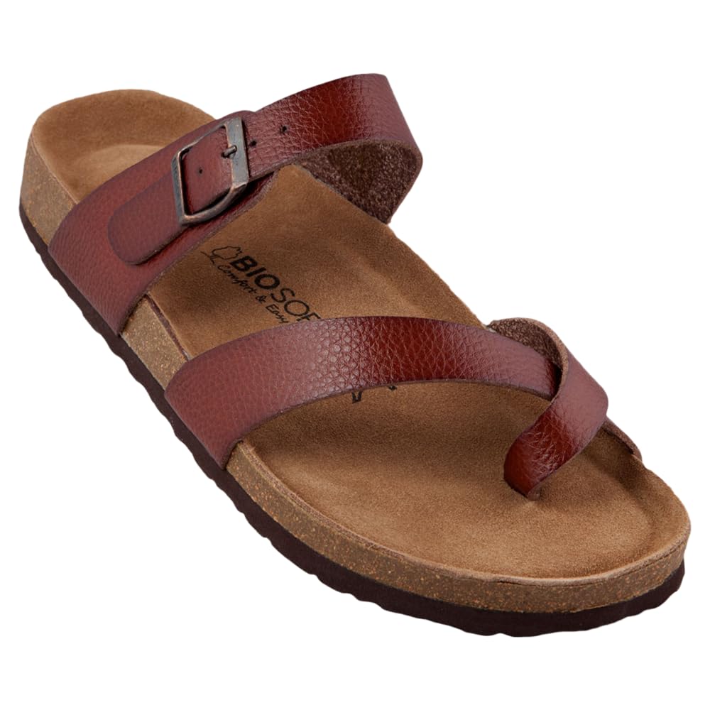 Biosoft Men's Sandals Toe Separator Leather Look Size 43-47 KAI Men's Sandals wi