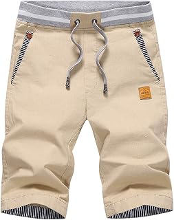 Tansozer Men's Shorts Casual Classic Fit Drawstring Summer Beach Shorts with Elastic Waist and Pockets
