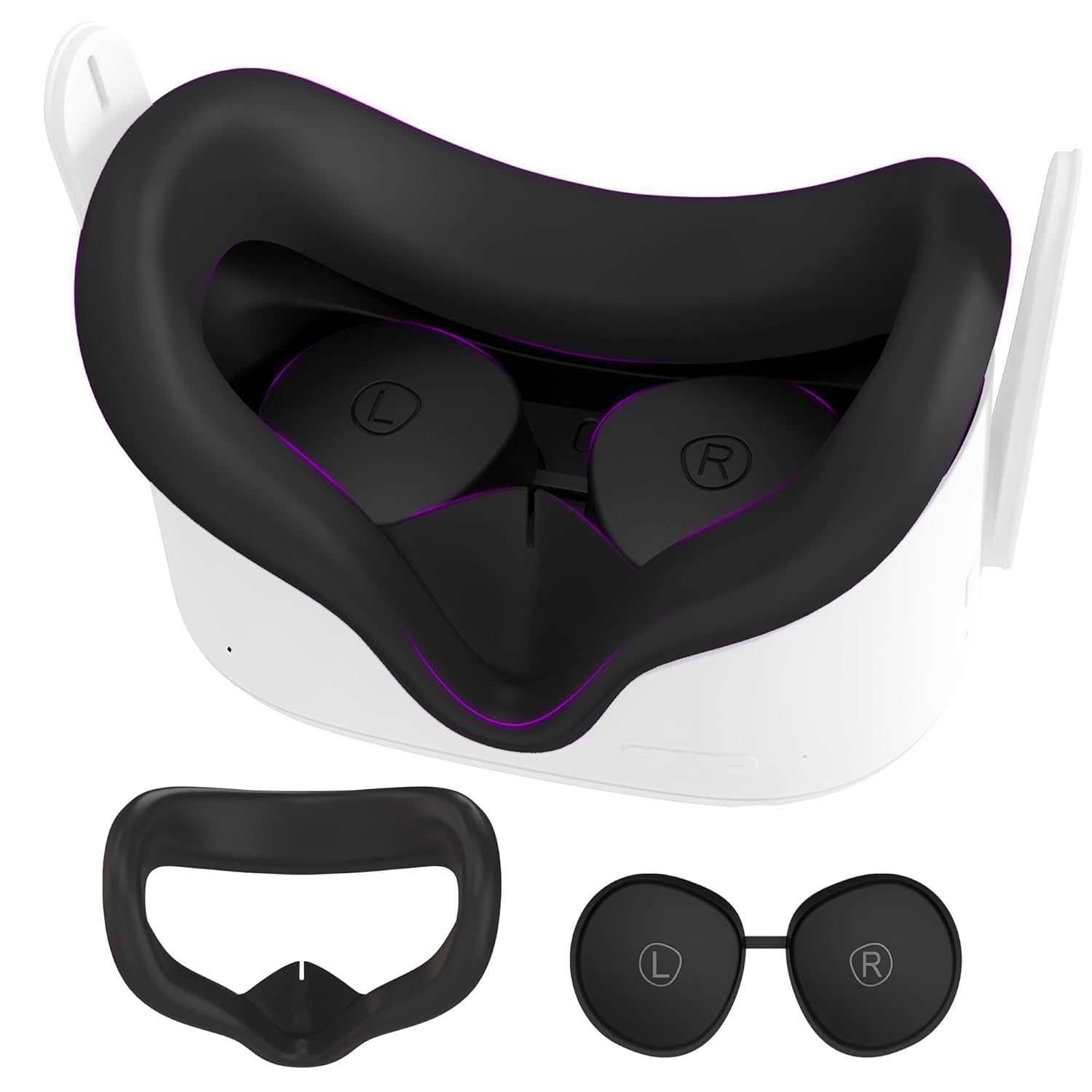 Silicone Face Cover for Meta Quest 2 Standard Facial Interface with Lens Cover W