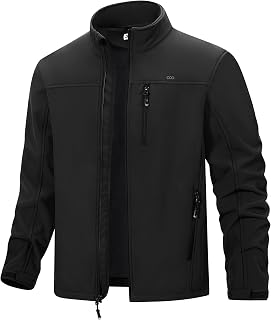 33,000ft Veste Softshell imperméable pour homme, doublure en polaire chaude, coupe-vent, légère et souple, pour voyage, randonnée, golf