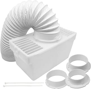 Spares2go Universal Condenser Vent Box & Hose Kit for Vented Tumble Dryers | 1.2m Outlet Pipe Kit with 3 x Adapters to fit Most Brands and Models, Traps Mould and Condensation