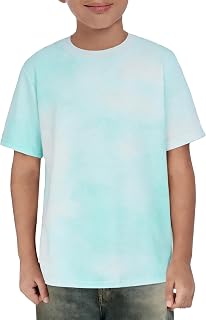 Haloumoning T-shirt per ragazzi tie dye alla moda per bambini a maniche corte girocollo casual top magliette 5-14 anni