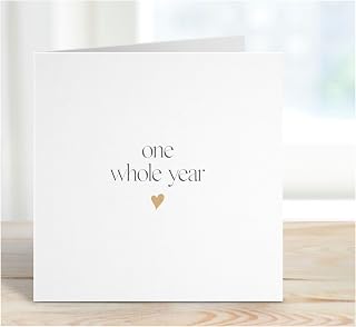 Happy Anniversary Card, One Whole Year, Heart, Wedding Anniversary, Congratulations, Celebration Card, to a special couple,
