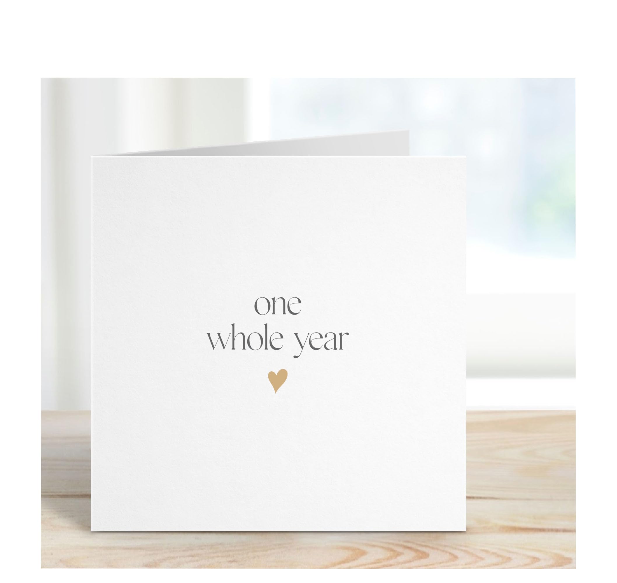 Happy Anniversary Card, One Whole Year, Heart, Wedding Anniversary, Congratulati