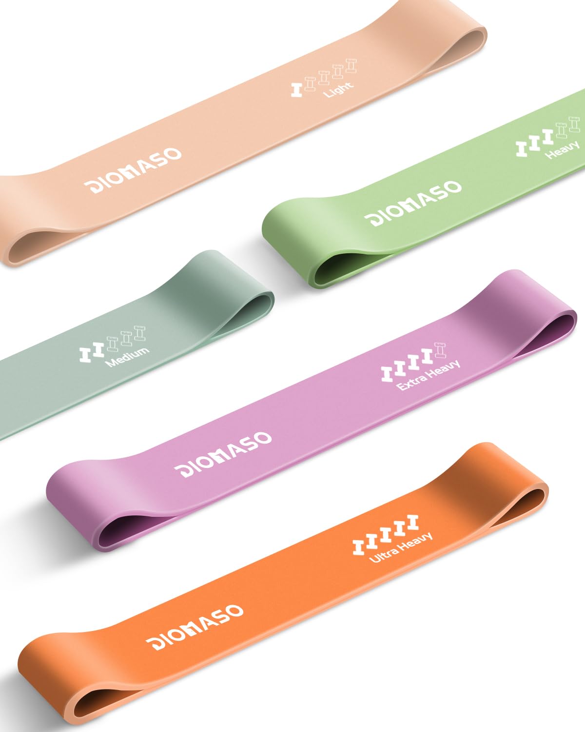 DIOMASO Resistance Bands for Working Out- 5 Levels with Exercise Bands, Multi-Co