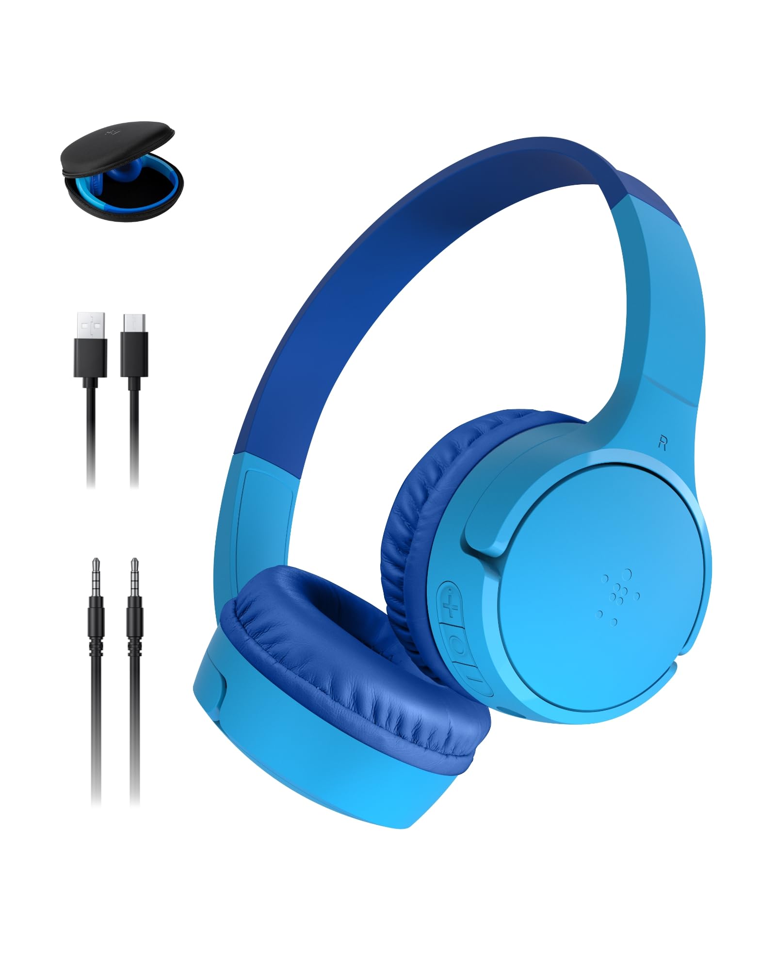 Belkin SoundForm Mini Kids Headphones, Wireless & Wired, 30H Playtime, Case | He