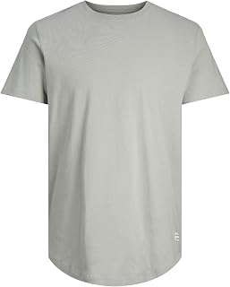 Jack & Jones JJENOA T-Shirt Mode Virilha Curta Plus Size Homens, Round Gola, Short Sleeve, Long,