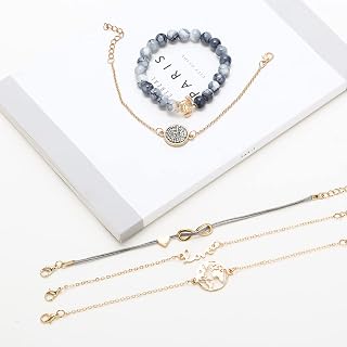 Braccialetti impilabili con perline a strati per le donne set regalo di gioielli in oro a strati