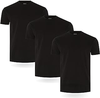 FM London 3/5 Pack Mens T Shirt, Premium Weight, 100% Cotton & Super Soft