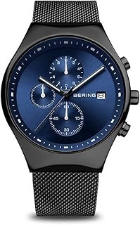 Bering Herren Quarz Uhr | Armbanduhr 42 mm Edelstahlgehäuse und Zifferblatt | Milanaisearmband | Saphierglas | 3 ATM | 18842