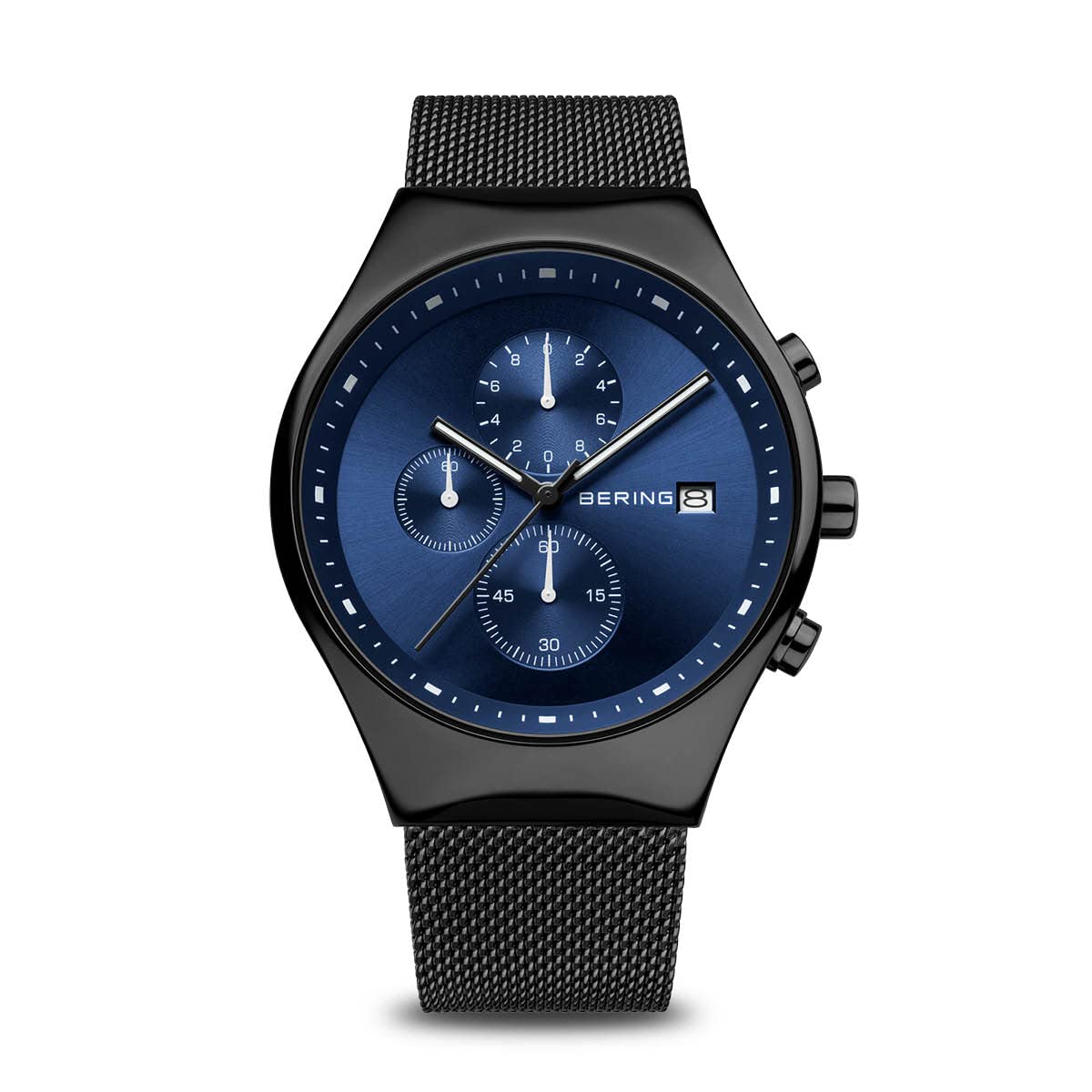 Bering Herren Quarz Uhr | Armbanduhr 42 mm Edelstahlgehäuse und Zifferblatt | Mi