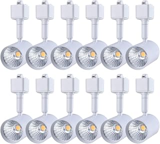 mirrea 12 Pack LED Track Lighting Heads Compatible with Single Circuit H Type Rail Ceiling Spotlight for Accent Task Wall Art Exhibition Lighting 6.5W White Painted (3000K Warm White)