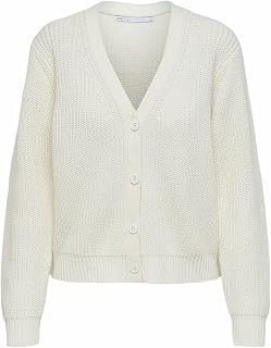 Only Onlsookie Melton Life L/S Car Knt Noos Women's Cardigan, Cloud Dancer, X-Large