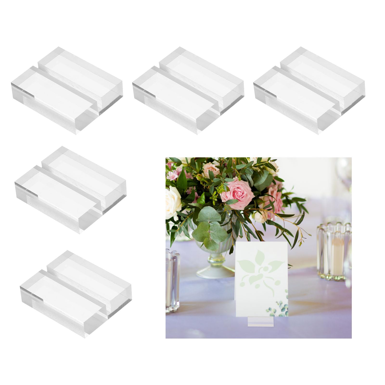 5 Pcs 3cm Clear Acrylic Place Card Holder Place Card Holder Place Card Photo Mem