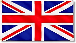 Union Jack Flag 5ft x 3ft with Brass Eyelets – Large Polyester Britain Flag Banner for VE Day Celebrations, Royal Street Parties, Pub BBQ Events and Indoor Outdoor Home & Garden Display