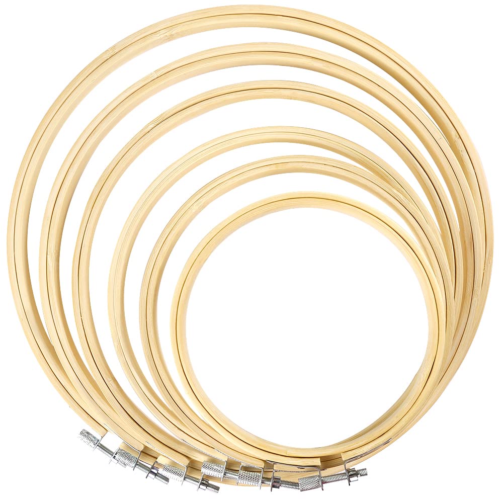 Caydo 6 Pieces Embroidery Hoop Set, 4 inch to 10 inch | Bamboo Circle Cross Stit