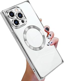 KANGHAR Case Designed for iPhone 15 Pro Max Case Magnetic Clear Sliver