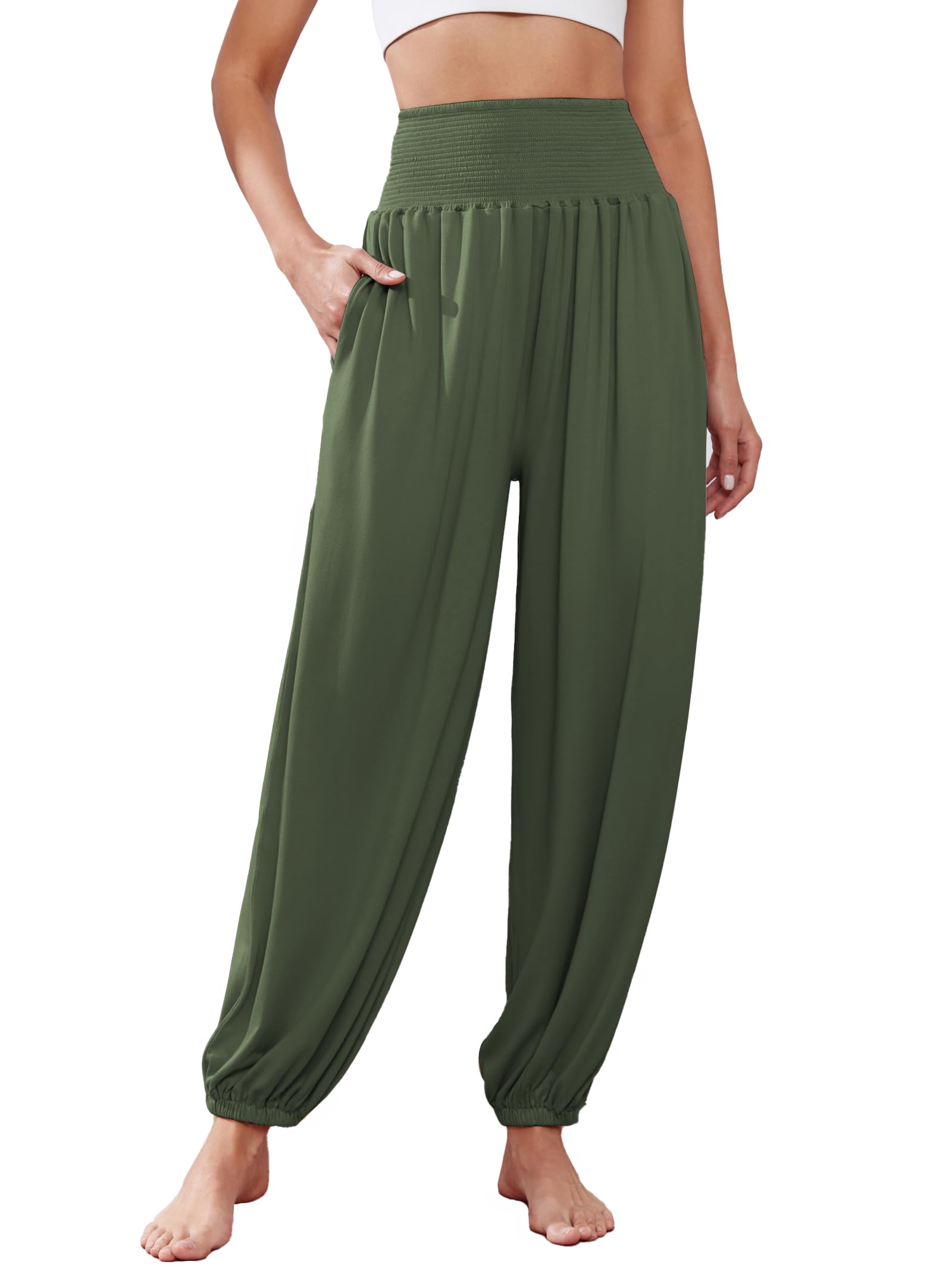 Famulily Womens High Waist Yoga Workout Stretch Harem Pants S-XXL