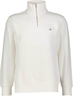 GANT Men's Regular Shield 1/4 Zip Sweatshirt, Bubblegum Pink