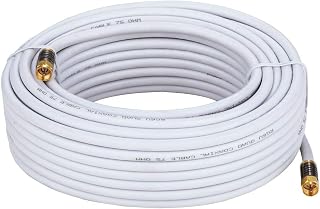 Cables Direct Online 10ft White Quad Shield RG6 Coaxial Cable, F Pin and BNC Extension Wire for Satellite Dish, Cable TV, Antenna - Digital HD 3GHz Coax Cord with Weatherproof Connectors