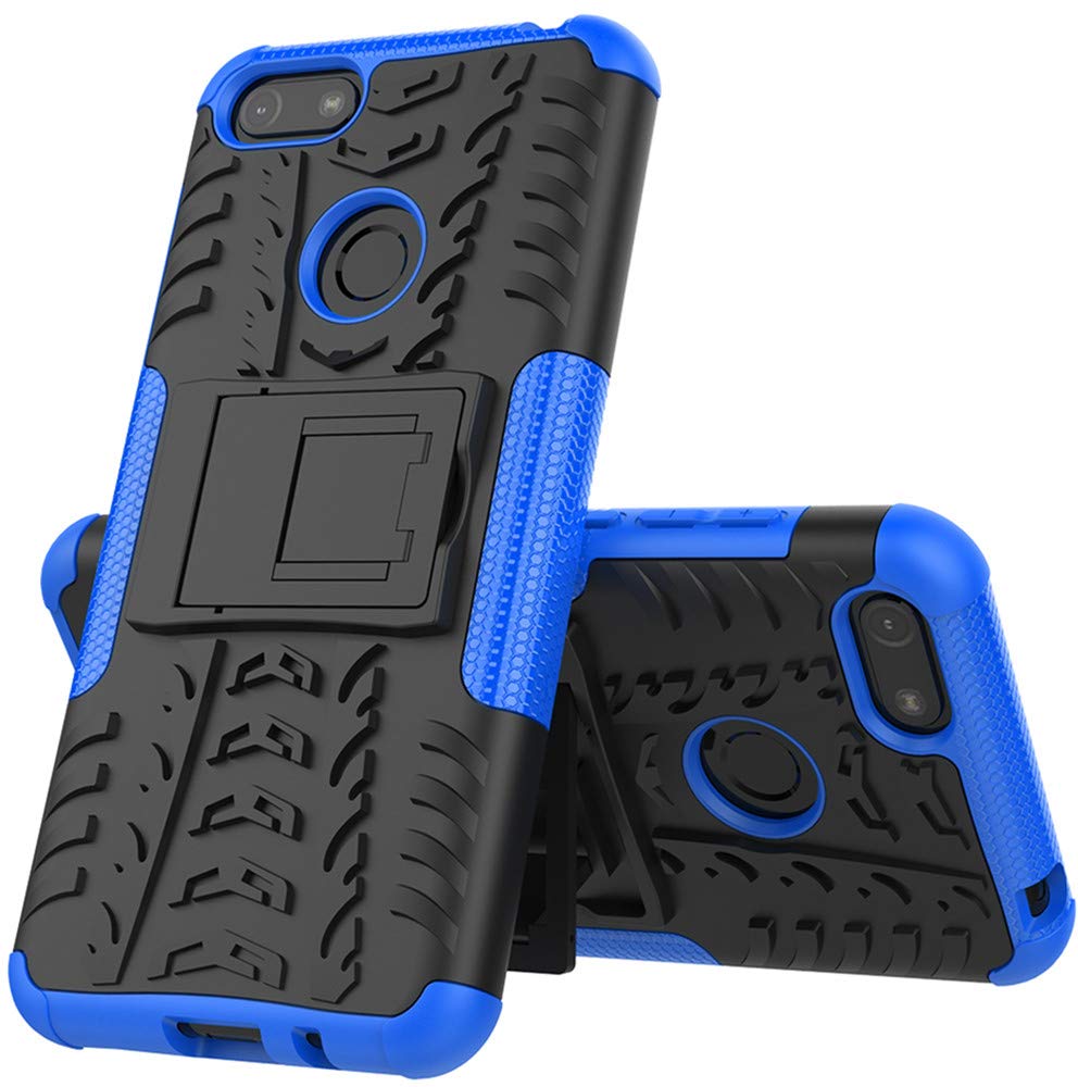 Yiakeng Cover Moto E6 Play, Doppio Strato Antiurto Protezione Silicone con Kicks