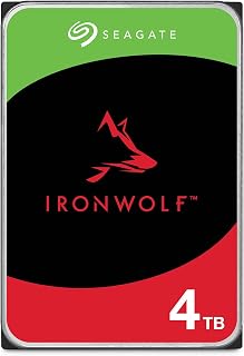Seagate 4TB IronWolf Internal NAS Hard Drive | SATA 6 Gb/s (ST4000VNZ06) | 5400 RPM. 24/7 NAS-optimized HDD. AgileArray, All-CMR, RV sensors for multi-bay, 180TB/year. 3-Year Warranty + 3-Year Rescue