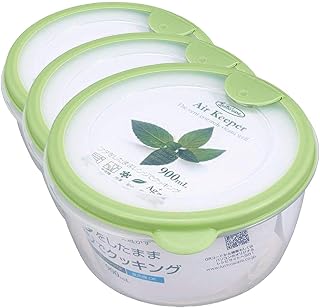 Iwasaki Industries A-038 SG Food Storage Container, Air Keeper, Donbury, Green, 30.4 fl oz (900 ml)