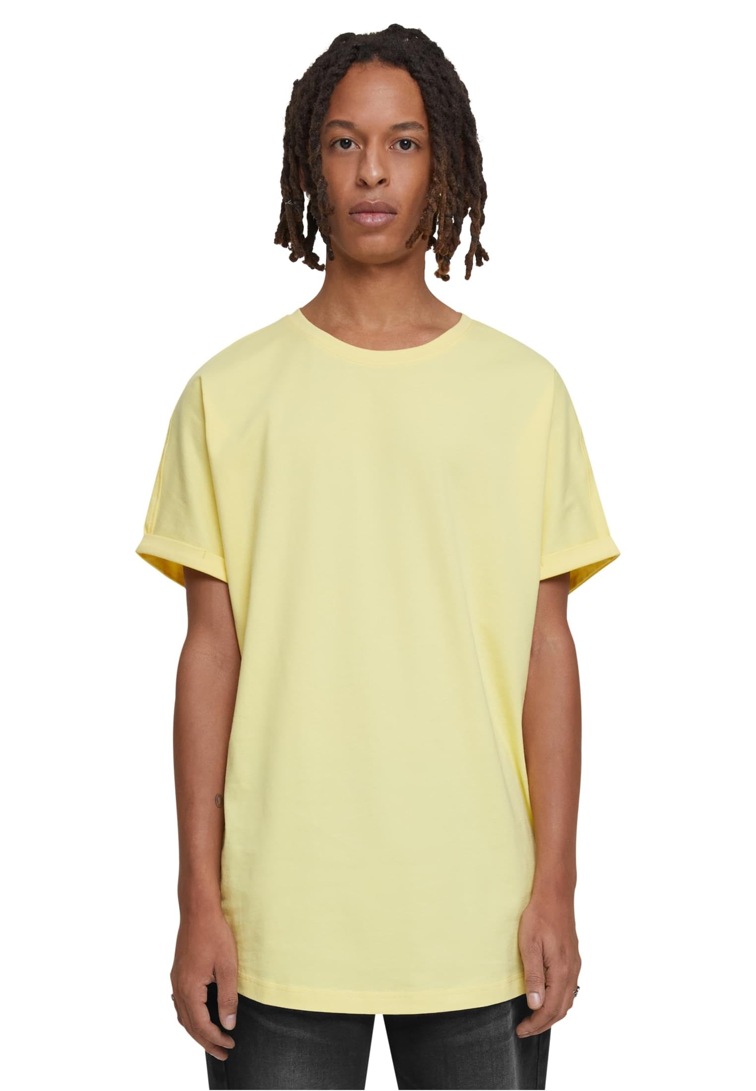 URBAN CLASSICS Men's Short Sleeve T-Shirt Long Tee Relaxed Look Cotton Round Nec