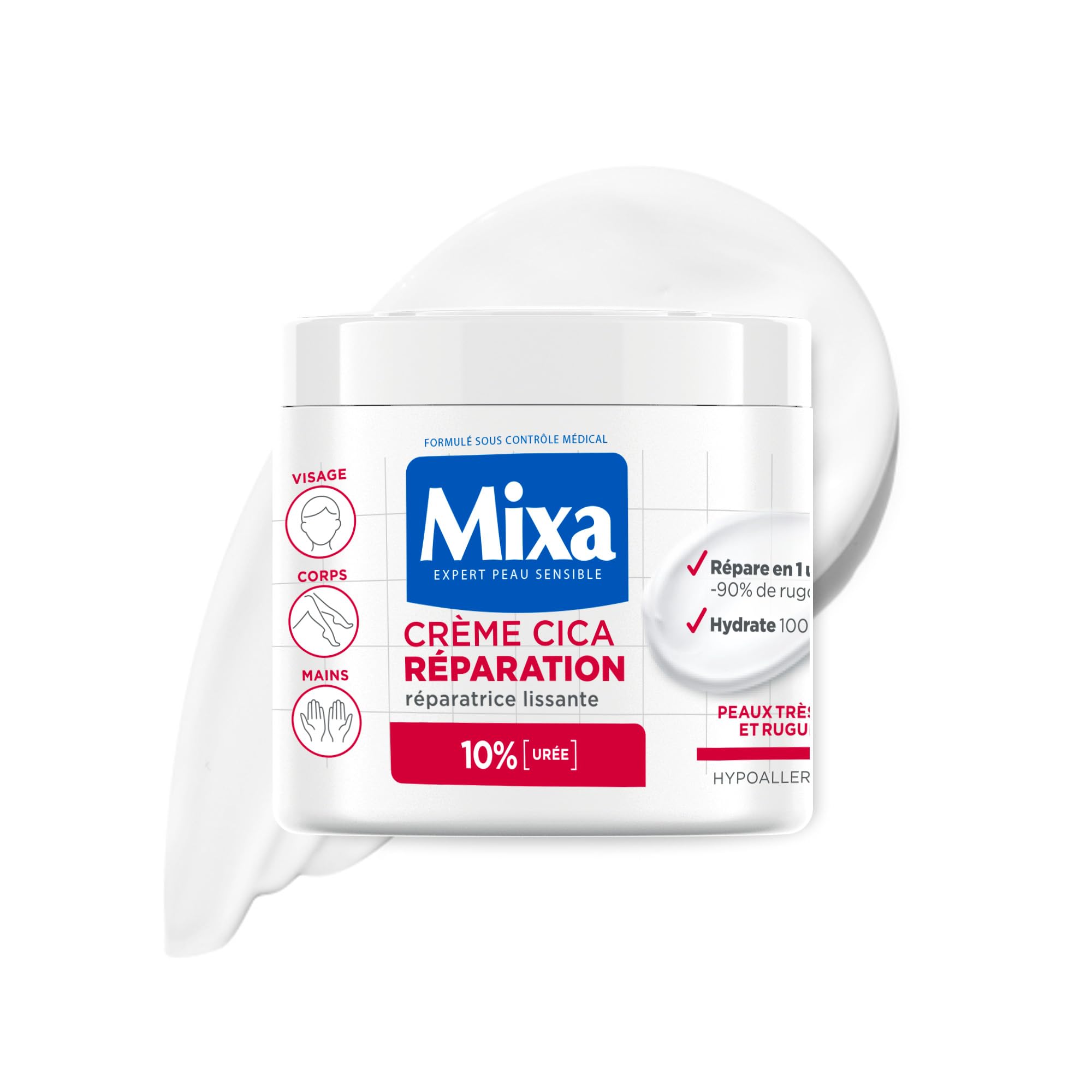 Mixa Cica Repair Cream for Very Dry Rough Skin Face Body 400 ml