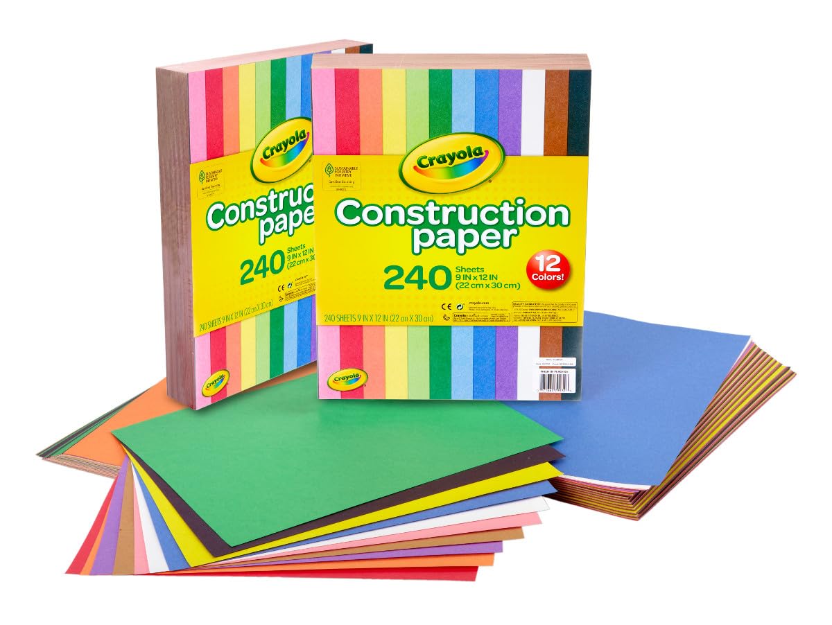 Crayola Construction Paper Bulk Pack (480 Sheets) – 10 Assorted Colors, 9x12, Te