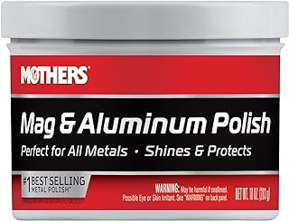 Mothers Mag &amp; Aluminum Polish, 10 oz. (05101) | Brilliant Shine, All Uncoated &amp; Unplated Metals Including Aluminum, Stainless Steel Trim and Exhaust Tips, Brass &amp; More